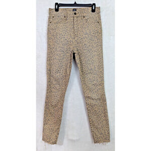 Gap Denim sz 8/29T True Skinny Jeans high rise stretchy animal print thin 2456